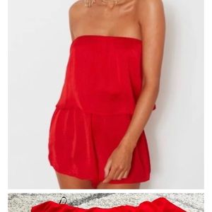 White fox red romper